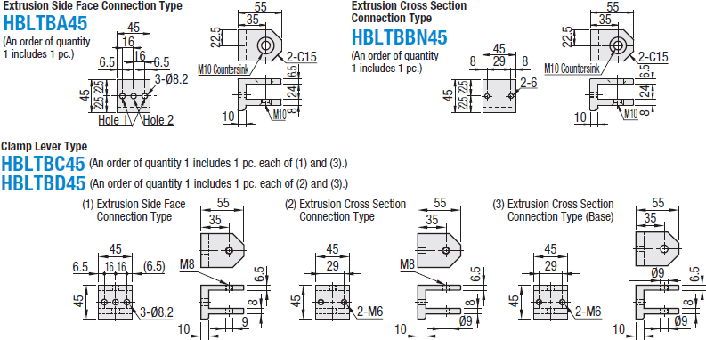 Escuadras angulares libres -para la serie HFS8-45-: imagen relacionada