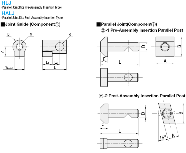 Componentes de junta ciega -Junta paralela-: imagen relacionada