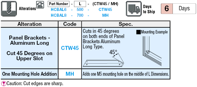 Soportes de soporte de panel -Aluminio largo-: Imagen relacionada