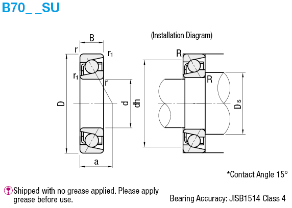 Rodamientos de contacto angular: combinación universal (grado de precisión): imagen relacionada