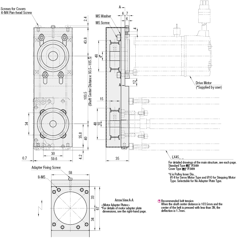 Actuadores de eje único -LX45- -Tipo plegado de motor-: Imagen relacionada