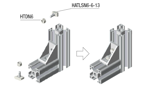 Arandelas dentadas de inserción posterior al ensamblaje para extrusiones de aluminio de la serie HFS6: imagen relacionada