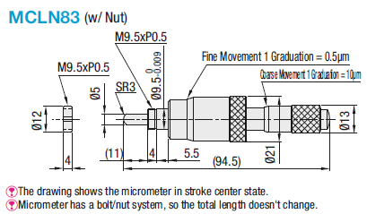 [Parte de mantenimiento de la etapa] Cabezales de micrómetro (alimentación gruesa +/- 6.5 mm, alimentación fina 0.2 mm): Imagen relacionada