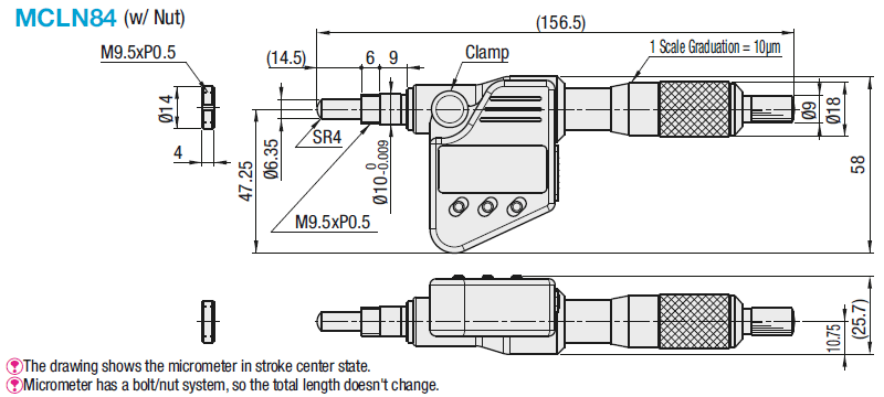 [Parte de mantenimiento de la etapa] Cabezales de micrómetro digital (carrera +/- 12.5 mm): imagen relacionada
