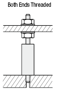 Postes hexagonales: un extremo roscado, un extremo roscado, dimensión L configurable y longitud del hilo, selección del tamaño del hilo: imagen relacionada