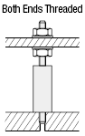 Postes circulares: un extremo roscado, un extremo roscado, configurable L dimensión y longitud del hilo: imagen relacionada