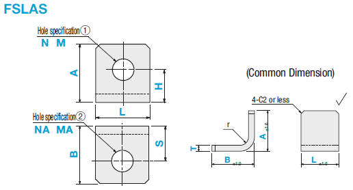 Chapa en forma de L - Placas de montaje / soportes - Tipo colocado simétricamente -: Imagen relacionada