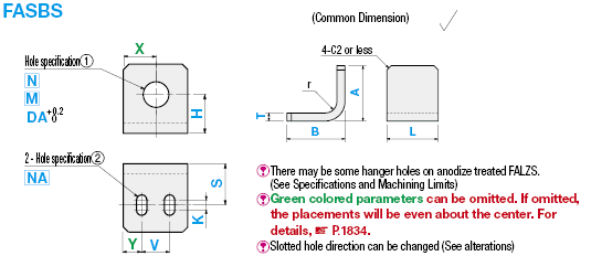 Ángulos en forma de L - Placas / soportes de montaje - Dimensiones configurables -: Imagen relacionada