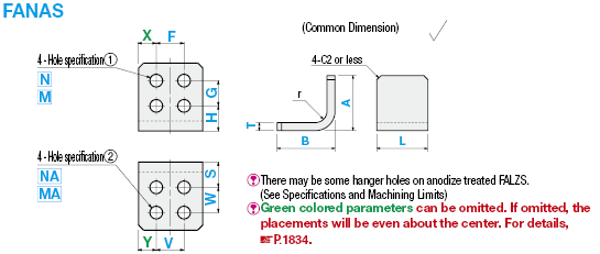 Ángulos en forma de L - Placas / soportes de montaje - Dimensiones configurables -: Imagen relacionada