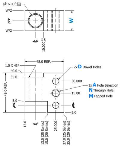 [NAAMS] Retenedor de pin APR en forma de L, con 3 orificios laterales: Related Image