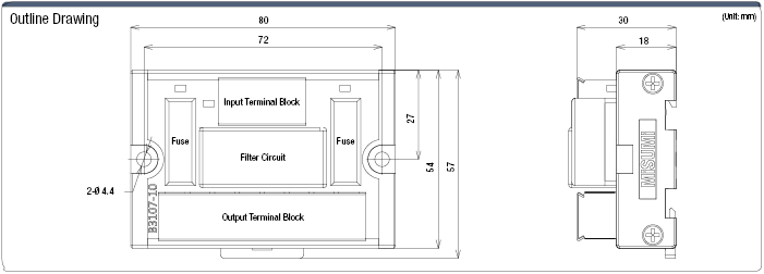 Bloque de terminales común con filtro de ruido 1 a 4 x 2: imagen relacionada