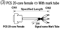 Cable compatible con la serie Keyence VT (con conectores Honda Tsushin Kogyo/DDK utilizados): imagen relacionada