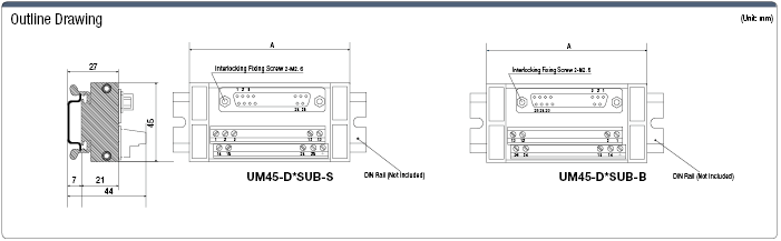 Conector serie UM45 (D-Sub): imagen relacionada