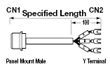 JL04 Arnés de conector a prueba de agua / recto / montado en panel: Imagen relacionada