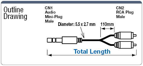 Arnés de miniconector de audio (miniconector estéreo de ø3,5 mm Con conversión RCA): imagen relacionada