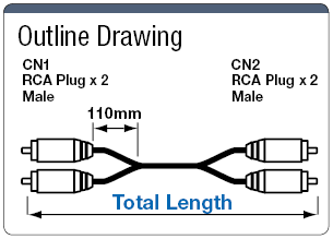 2-Pin RCA Plug Harness (Red, White) Double-ended:Related Image