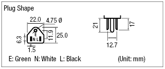 AC Cord - Fixed Length (UL / CSA) - Single-Sided Cutoff Model Plug:Related Image