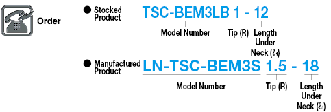 Molino de extremo de bola de carburo de cuello largo serie TSC, 3 flautas / cuello largo Modelo: Imagen relacionada