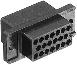 Conectores rectangulares - instalación en panel, rectos, serie MRP