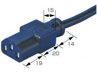 Cable de CA: longitud fija, enchufe C13, redondo, UL/CSA