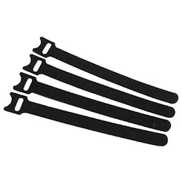 Banda de velcro, resistente a la intemperie, correa, 15 cm, negra (4 piezas incluidas)