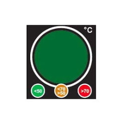 Indicador de temperatura de semáforo - etiqueta reversible, TF50-70