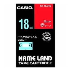 Nombre Land Tape 18 mm Blanco Texto Rojo