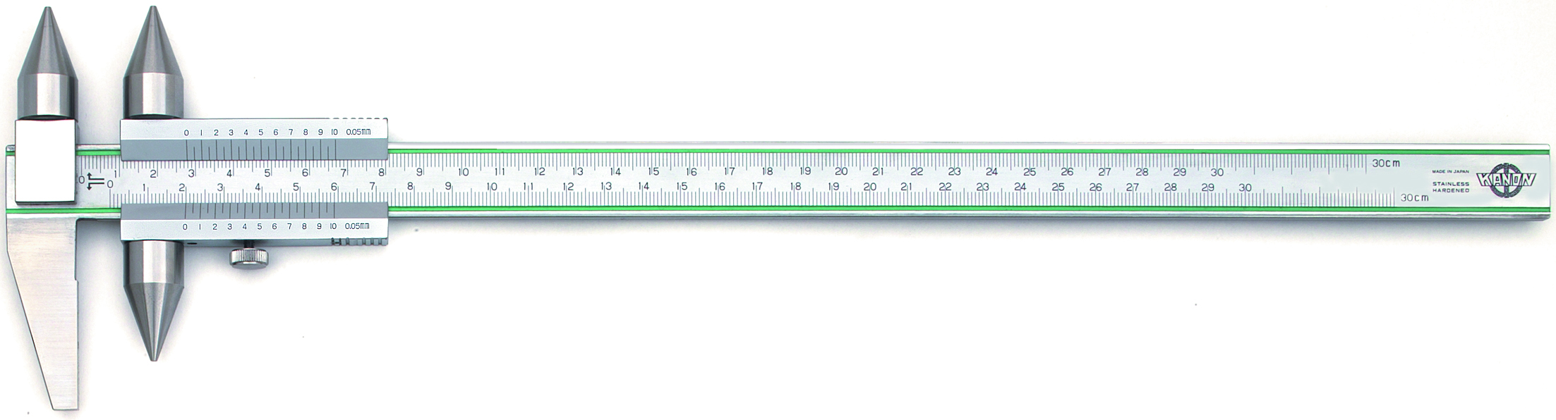 Pie de rey de línea central: vernier, paso de orificio redondo, RM-DX RM100DX