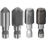 Clavijas de posicionamiento para plantillas y accesorios: tornillo de fijación plano, forma de punta seleccionable, precisión g6