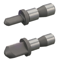 Clavijas de posicionamiento para plantillas y fijaciones: ranura para tornillo de fijación, con reborde/sin reborde, cabeza de diamante, forma de punta seleccionable