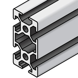 Extrusión de aluminio con superficies fresadas: serie 5, base 25, 25 mm x 50 mm