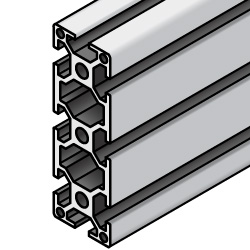 Extrusión de aluminio con superficies fresadas: serie 5, base 20, 20 mm x 60 mm
