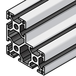 Extrusión de aluminio con superficies fresadas- Serie 5, Base 20, Extrusión en forma de L