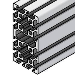 Extrusión de aluminio 50 × 100 - Serie 6, base 50