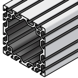 Extrusión de aluminio 100 × 100 - Serie 6, base 50