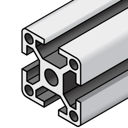 Extrusiones de aluminio serie 8-45, ranuras en cuatro lados