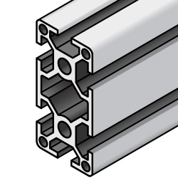 Extrusiones de aluminio - Serie 8, Base 50, 50 x 100, ranuras de 4 lados