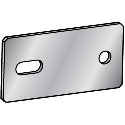Placas de montaje configurables: chapa, orificio lateral ranurado y orificio lateral