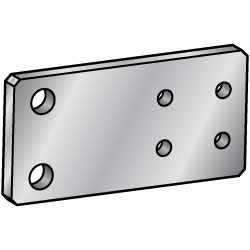 Placas de montaje configurables - aluminio laminado, doble orificio lateral y lateral de 4 orificios