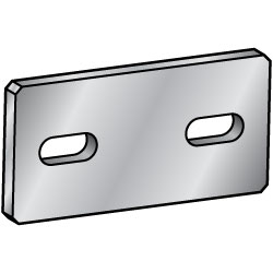 Placas de montaje configurables: 6 orificios laterales ranurados simples fresados ​​en la superficie