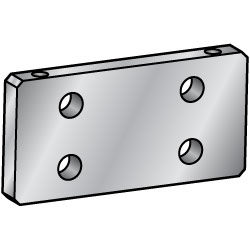 Placas de montaje configurables: 6 superficies fresadas, tipo orificio lateral, orificios laterales dobles