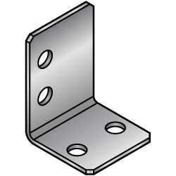 Soportes de chapa en forma de L - agujeros dobles laterales y agujeros dobles, dimensiones configurables