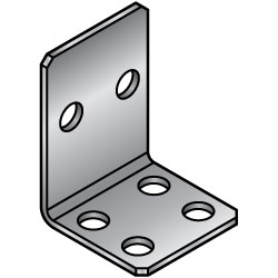 Soportes de chapa en forma de L - agujeros dobles y 4 agujeros, dimensiones configurables