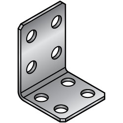 Soportes de chapa en forma de L - dos de 4 agujeros, dimensiones configurables