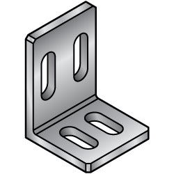 Montajes en ángulo en forma de L: dos orificios ranurados dobles, dimensiones configurables