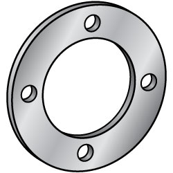 Placas redondas de chapa - en forma de anillo, cuatro agujeros