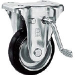 Ruedas - De caucho o uretano con placa fija de acero, freno integrado, tipo J (Cargas medias). OHUKB-150