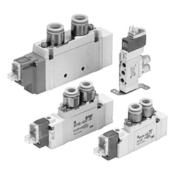 Válvula de solenoide de 5 puertos, con puertos en estructura, unidad individual, serie SY7000