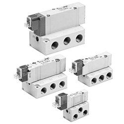 Válvula de solenoide de 5 puertos, con montaje en base, unidad individual, Serie SY3000/5000/7000/9000