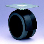 Ruedas - Con placa fija de acero, rueda doble de elastómero serie N100K.